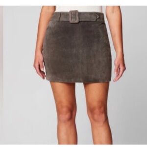 NWT Blank NYC  Genuine Leather Belted  Skirt